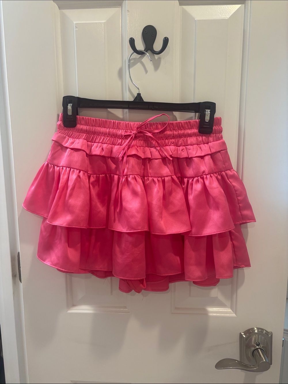 Tiered Ruffle Mini Skort - Hot Pink